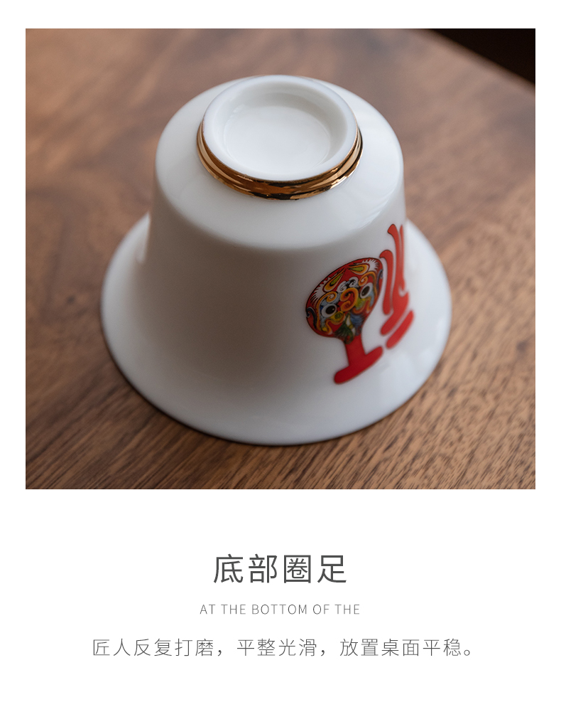 Tang s fortune travel tea set suit white porcelain crack a pot of three glass office travel on - board, portable package