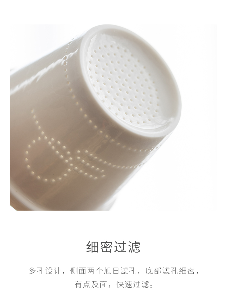 Tang's white porcelain keller with cover cups filter water separation of household ceramic cup office tea cups