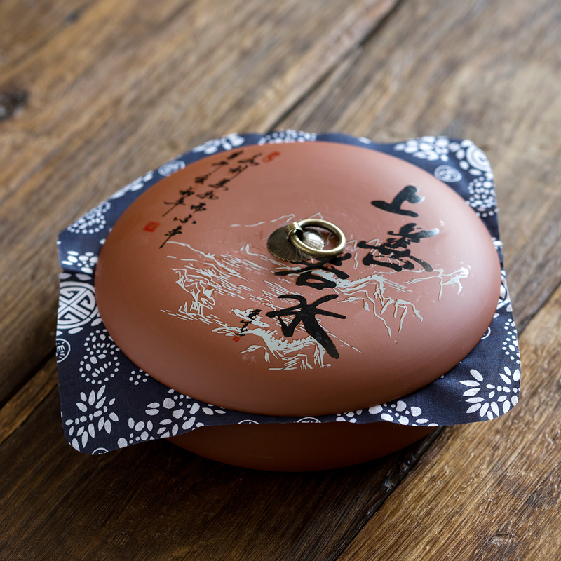 Don difference up purple ceramic tea pot large seal can save up tea cake as cans white tea tea tea cake box