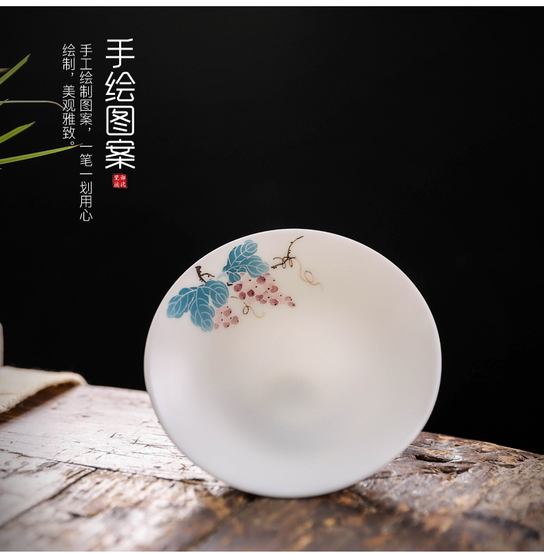 Tang s hand sample tea cup kung fu tea set ceramic cups white porcelain lotus hat cup personal single CPU master CPU