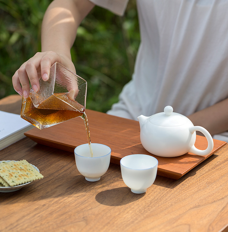 Don difference up suet jade white porcelain beauty ball pot of single pot hole filter household manual kung fu tea pot office gift