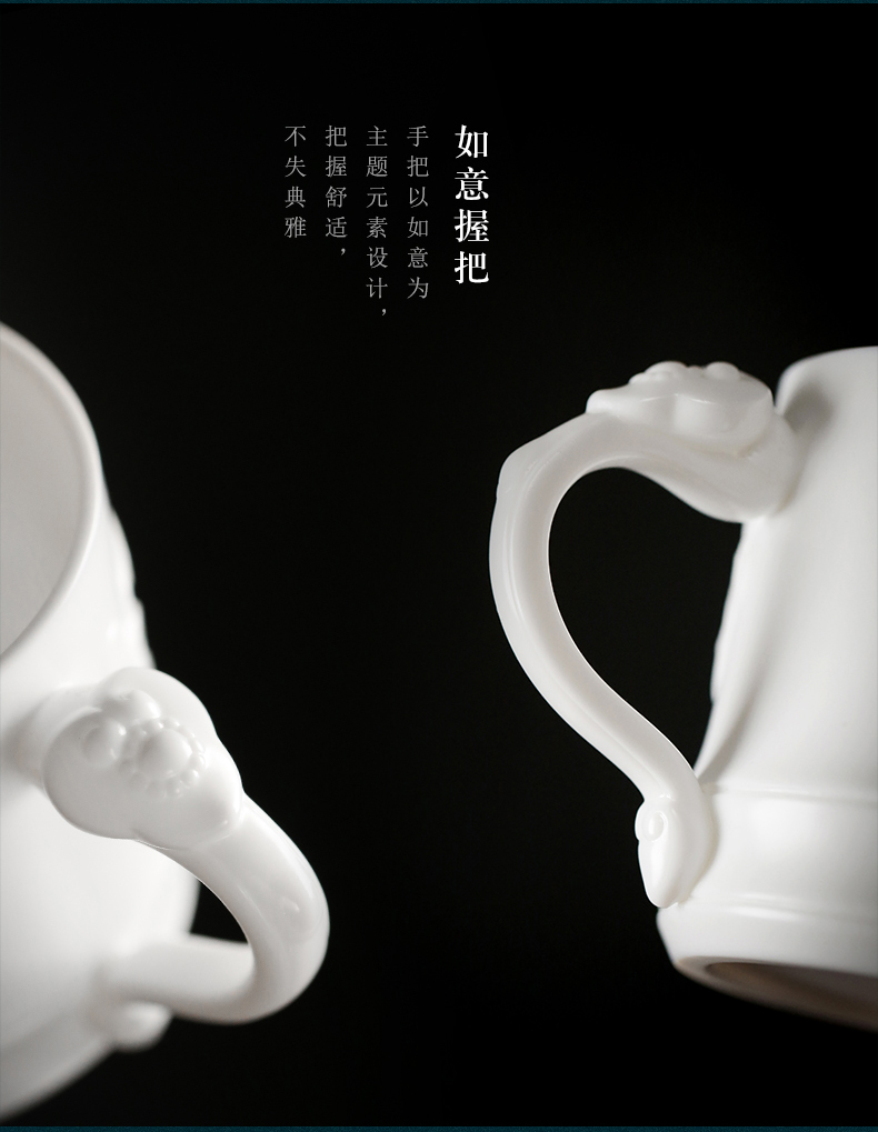 Tang s suet jade white porcelain individual cup office cup checking gift cups boss cup keller cups in the meeting room