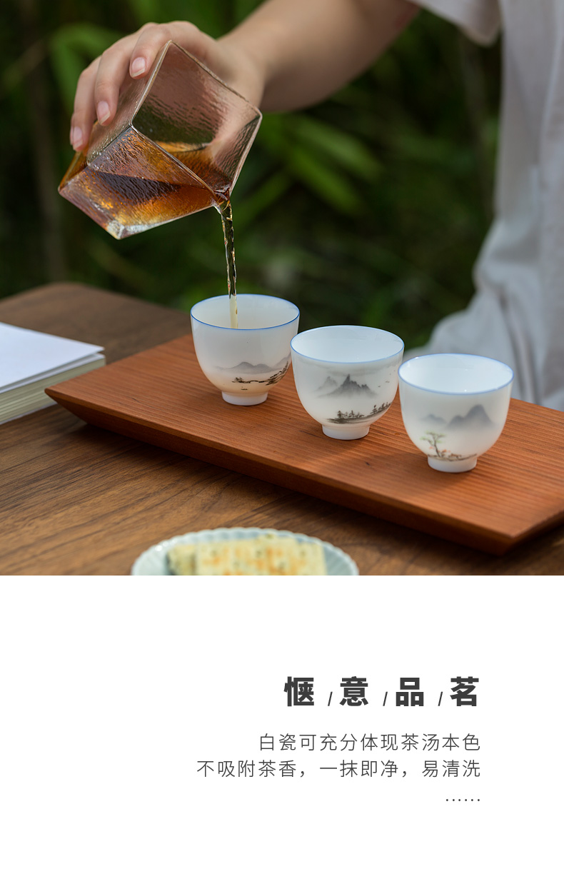 Don difference up sweet thin foetus hand - made dehua white porcelain cup tea service manual craft ceramic kung fu masters cup and cup