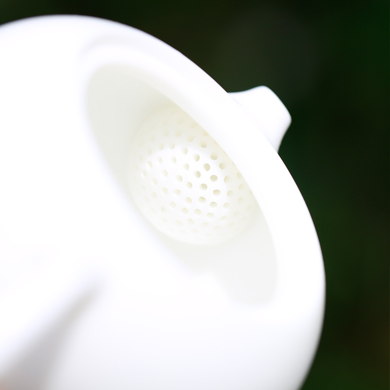 Don difference up suet jade white porcelain beauty ball pot of single pot hole filter household manual kung fu tea pot office gift