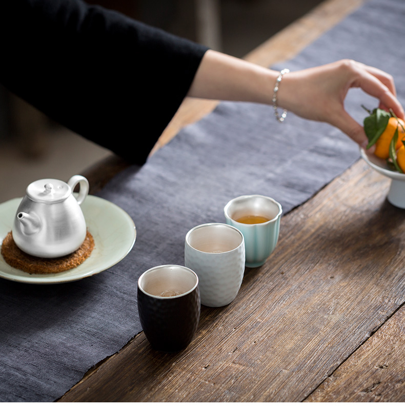 Don difference up silver mine loader ceramic cups household master cup single cup silver bladder celadon sample tea cup kung fu tea cups