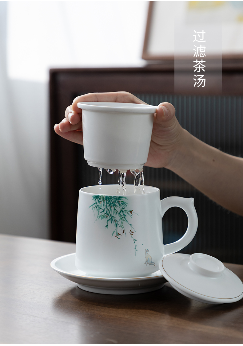 Don difference up up ceramic tea cup tea separation filter cups with cover individual cup of office home tea cup