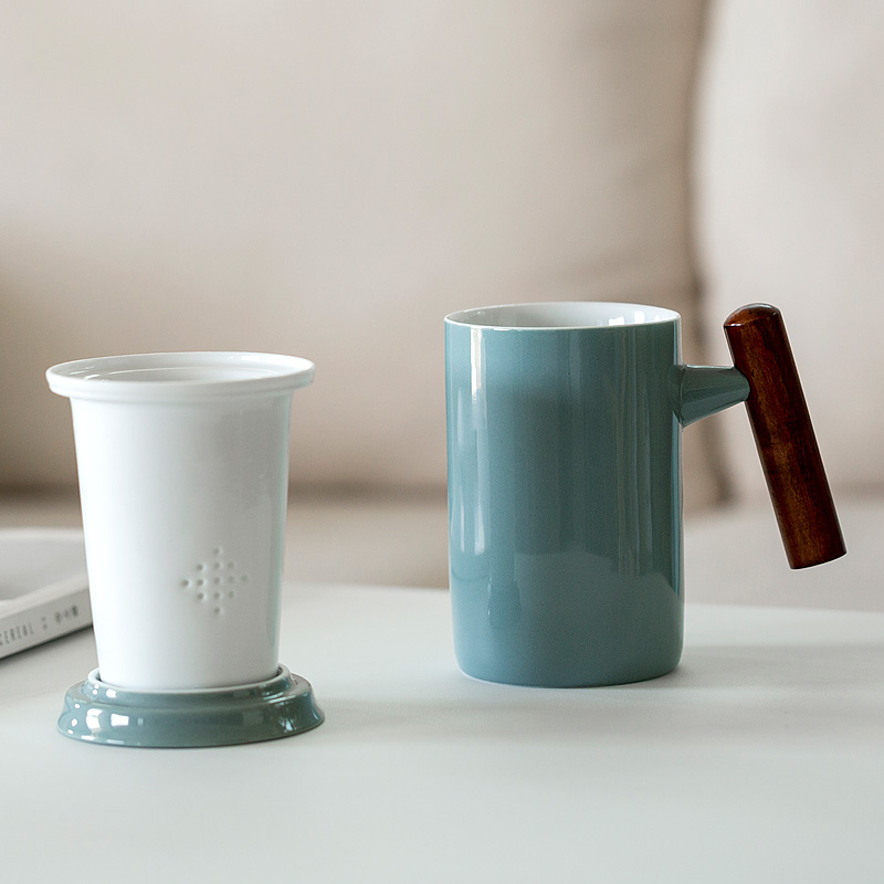 Tang s keller ceramic cup with cover separation of tea ultimately responds a cup of office home large capacity filter cups