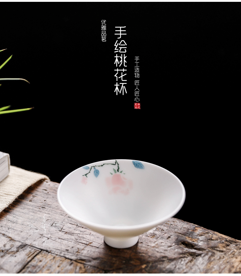 Tang s hand sample tea cup kung fu tea set ceramic cups white porcelain lotus hat cup personal single CPU master CPU