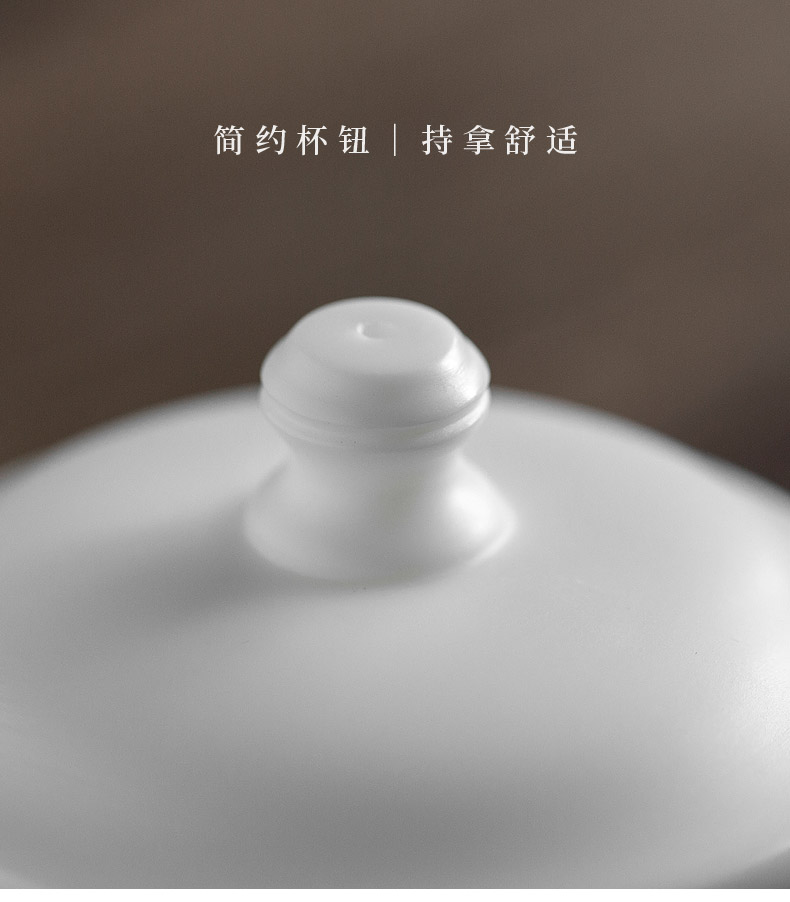 Don difference up dehua white porcelain craft ceramic cups personal office and boss President cup with cover the tea cups