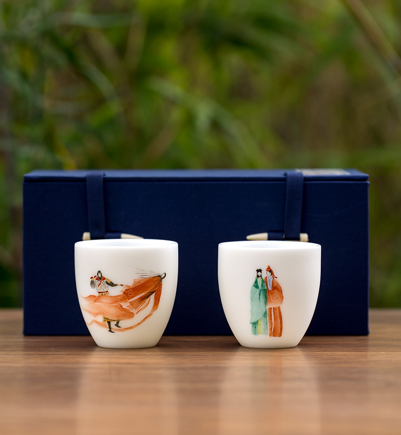 Don difference up a Chinese Odyssey is pure manual kung fu hand sample tea cup white porcelain ceramic cups sun wukong was master cup single CPU