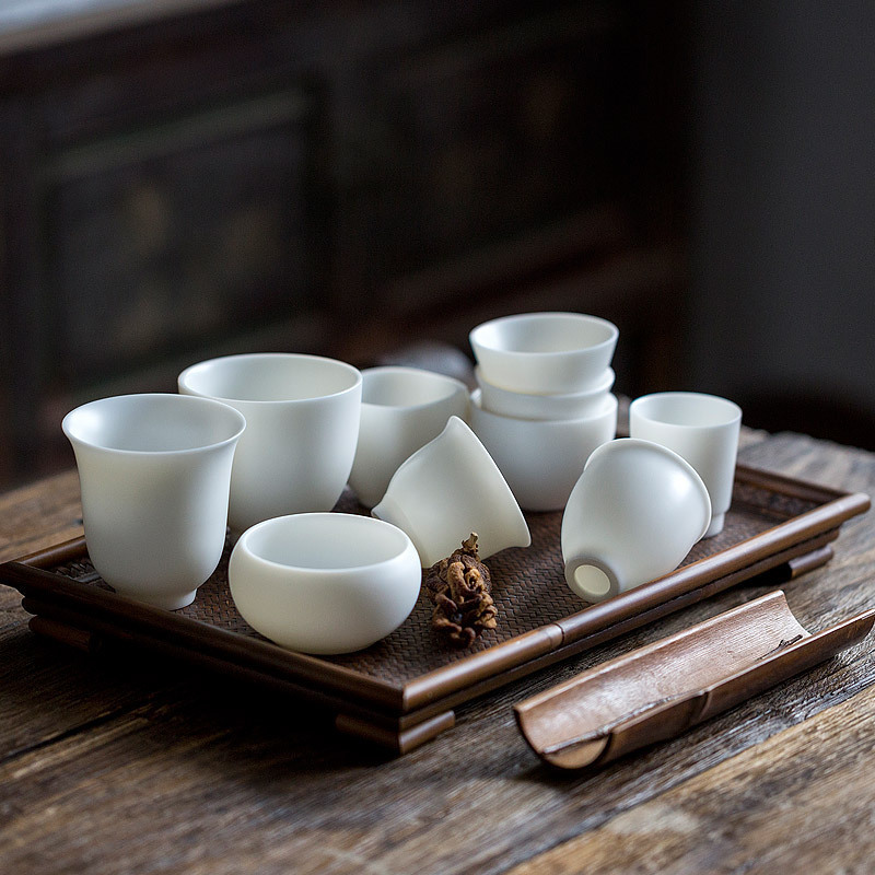 Don difference up dehua white porcelain sample tea cup small ceramic cups kung fu tea master cup single cup pure white rock tea fragrance - smelling cup