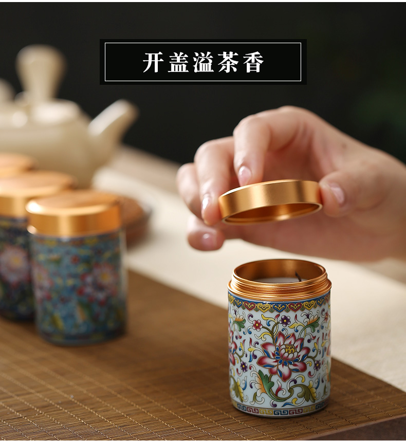Don difference up 20 g a single small colored enamel small caddy fixings ceramics seal pot home portable storage POTS storage tank