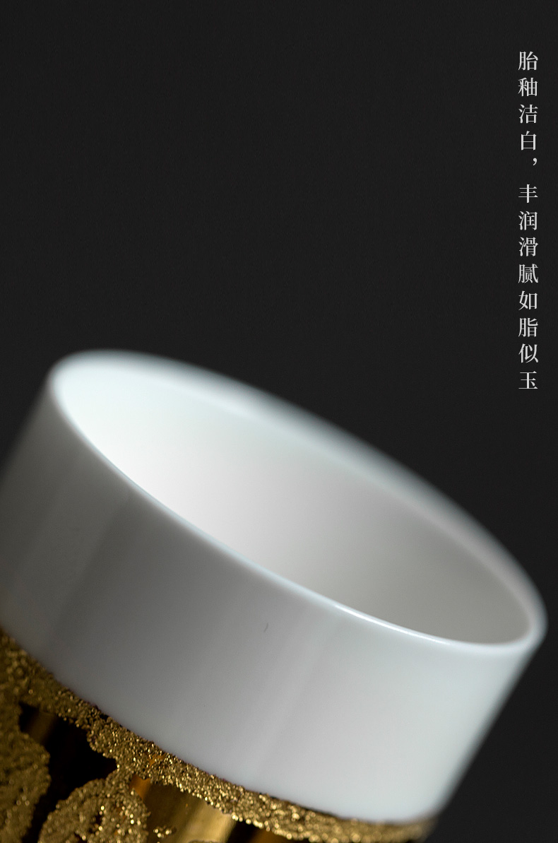 Don difference up gold than the potter straight zen ceramic cups dehua white porcelain tea cups master cup single cup by hand