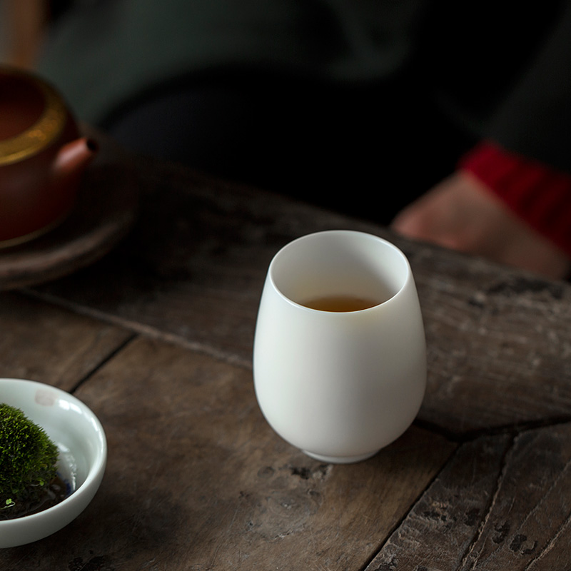 Don difference up harmony cup dehua suet jade porcelain white porcelain individual sample tea cup large master cup ceramic cup gift box