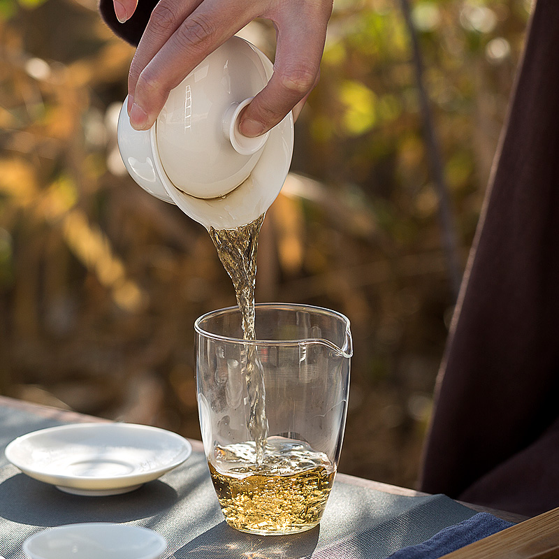 Tang s set of travel group of dehua white porcelain ceramic tea set, tea art would suit portable bag kung fu tea set home