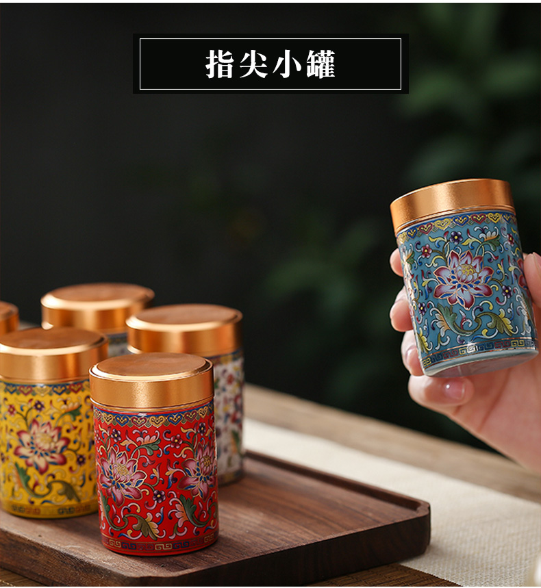 Don difference up 20 g a single small colored enamel small caddy fixings ceramics seal pot home portable storage POTS storage tank