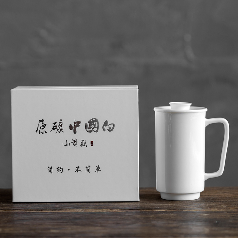 Don difference up mountains mark cup white porcelain office cup high - capacity contracted with cover ceramic personal glass cup home
