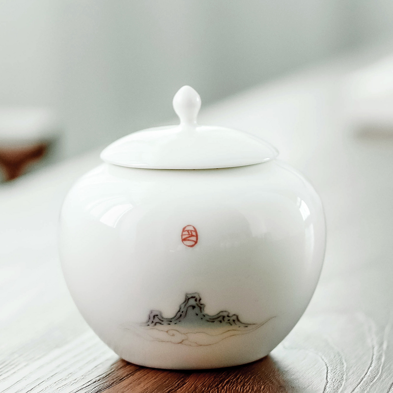 Green tea caddy fixings shed li jiang tang, camellia storehouse ceramics small mini portable home tea storage sealed as cans