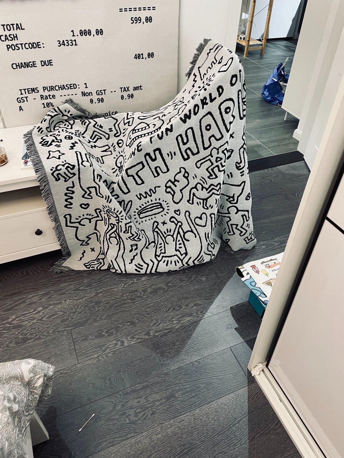 Гобелен 涂鸦大师 凯斯哈林 keith haring个性运动卡通毯沙发毯四季多用毯