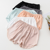 Baiji silk silk sniffin breathable three-point walking safety pants white with loose flat shorts