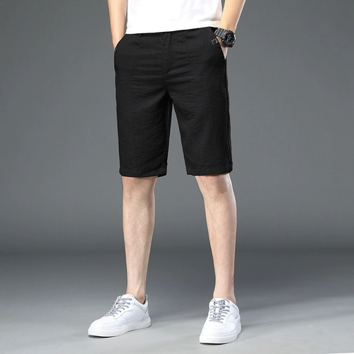 Мужские шелковые шорты, тонкие пляжные спортивные быстросохнущие штаны для отдыха, оверсайз