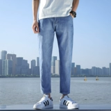 Tide, светлые летние тонкие джинсы, дышащие штаны для отдыха, свободный прямой крой