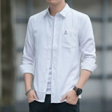 Летняя осенняя однотонная рубашка, трендовая универсальная куртка для отдыха