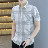 Летняя шелковая универсальная тонкая рубашка для отдыха, короткий рукав