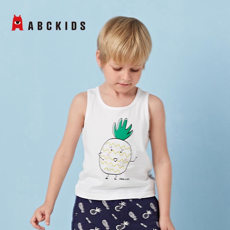 bông abckids trẻ em vest mùa hè cậu bé thở tròn con cổ áo không tay trong xu hướng thời trang hàng đầu trẻ em lớn của.