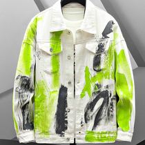 2022 New Hip Hop Fashion Printed Jeans Jacket Men Cotton Cas