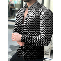 New Fashion Luxury Social Men Shirts Turn-down Collar Button