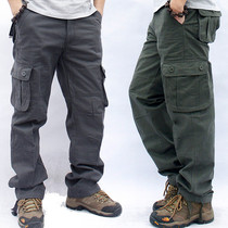 Cargo Pants Men Military Work Overalls Loose Straight Tactic