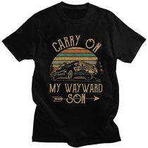Supernatural T-Shirts Vintage Mens T Shirt Carry On My Wayw