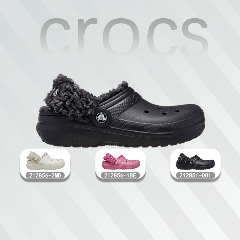 Crocs Winter Classic Lamb Wool Clog with Plush Fur Warm Cotton Children's Clog Shoes 212856