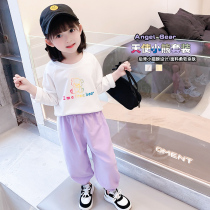 Female Baby Fall Suit 2021 New Korean Version Children Ocean Gas Spring Autumn Nets Red Children Two Sets Girl Autumn Clothing