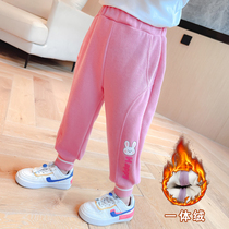 Girl Pants Autumn Winter Outwear Plus Suede Foreign Air Relax Baby Pants Autumn Clothing Children Casual Pants Children Sports Pants