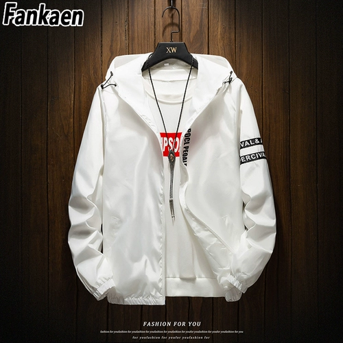 Мужская трендовая тонкая спортивная куртка для школьников с капюшоном, в корейском стиле, подходит для подростков, большой размер