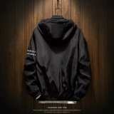 Мужская трендовая тонкая спортивная куртка для школьников с капюшоном, в корейском стиле, подходит для подростков, большой размер