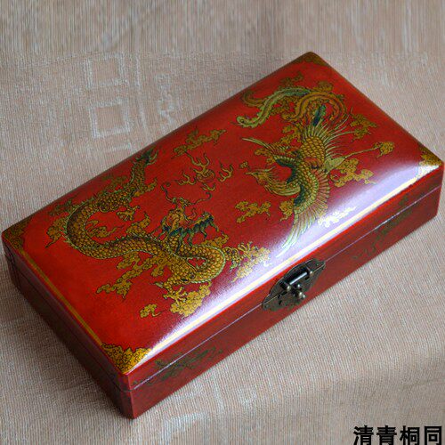 Retro antique wedding dragon and phoenix Chengxiang dowry box Chinese European jewelry box Korean storage box