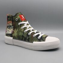 Scarce Rare High-end Foreign Trade Export Single Men Shoes Summer Breathable 100 Lap Sails Cloth Shoes High Help Board Shoes Couple Shoes