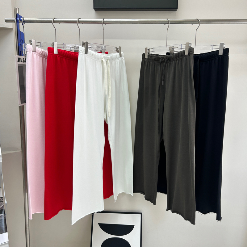 Morer~L Style Casual Pants, Summer Comfortable Loose Frayed Hem Nine-Point Casual Pants, Lightweight Simple Casual Sweatpants
