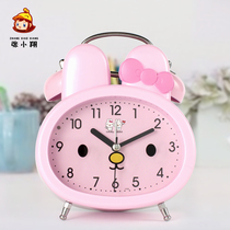 Creative alarm clock Mute bedside clock Female multifunctional student with cute cartoon luminous alarm clock Childrens small alarm clock