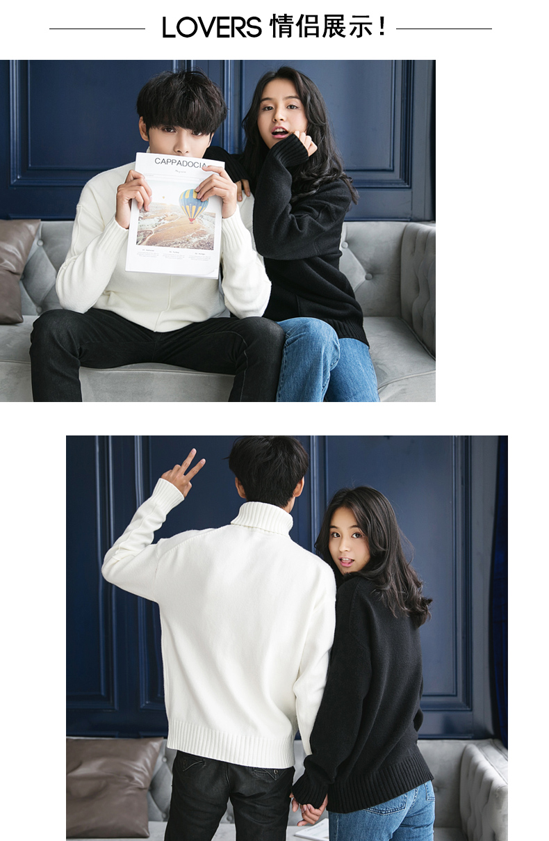 Áo len mới mùa đông cao cổ nam phiên bản Hàn Quốc của xu hướng áo len rộng dày màu rắn áo len học sinh áo cổ lọ nam