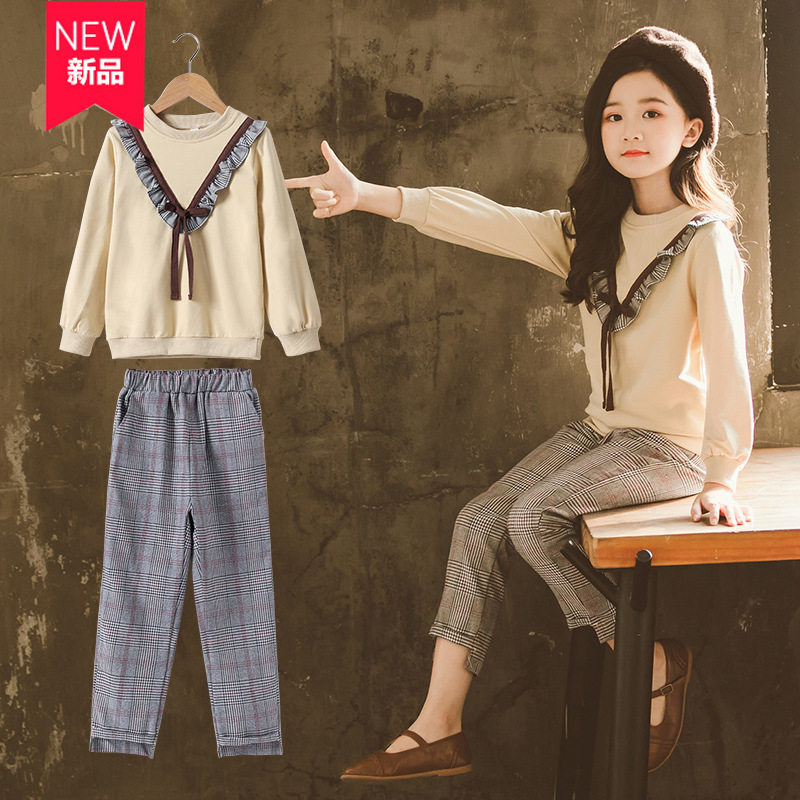 UK Next Kiss girl girl online red suit foreign pie 2020 spring autumn new children trendy Korean version of two sets