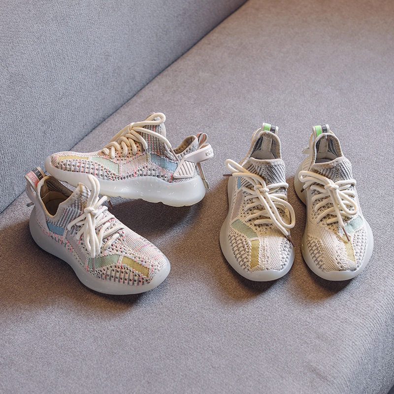 British next kiss children's coconut shoes 2020 spring new flying woven mesh breathable boys and girls sneakers