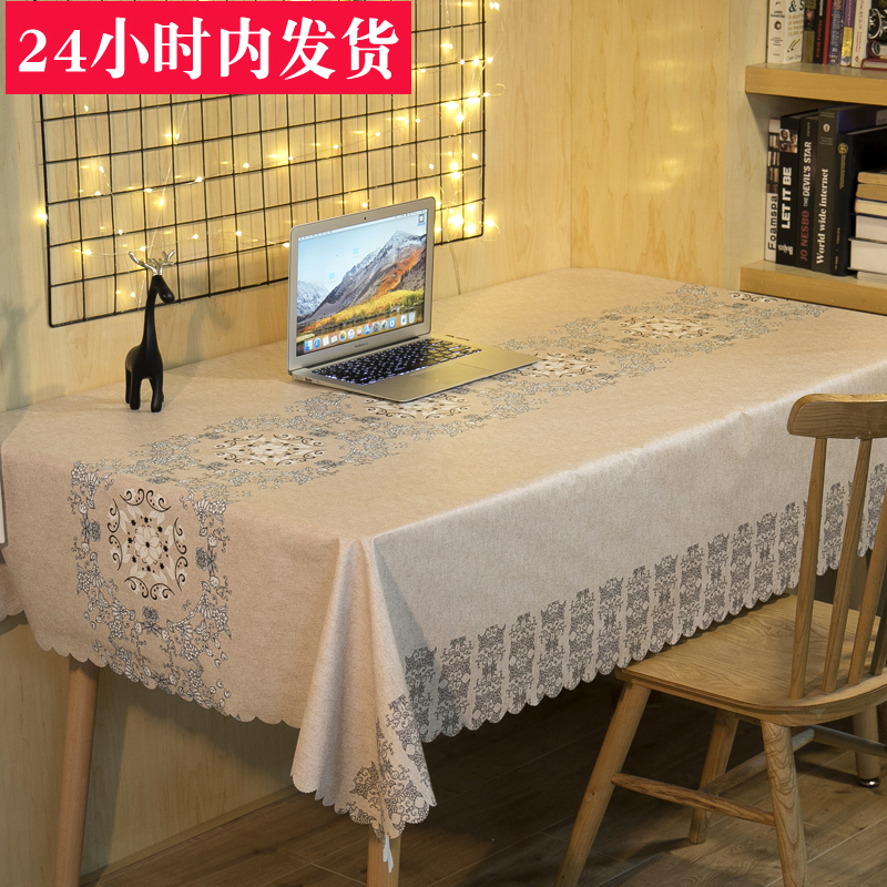 Cloth-table cloth waterproof and anti-burn Nordic net black tea a few table cloth desk ins students pvc table cushion
