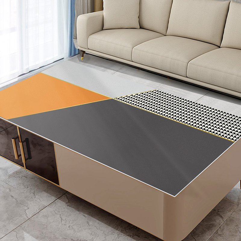 2021 new home Nordic table cloth waterproof and oil-free light and luxurious pvc leather living room tea table mat