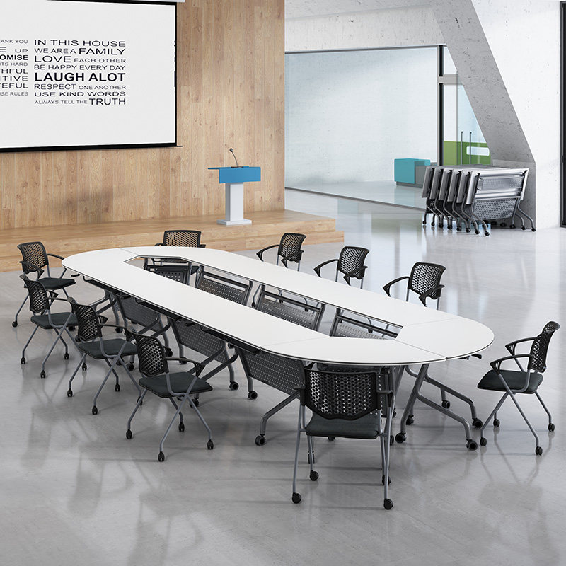 Custom folding combination conference training desk tutoring class desk chair simple double-layer rectangular rectangular long table desk desk