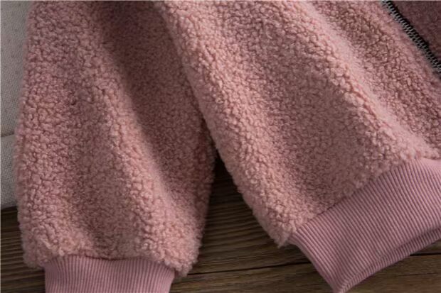 Tất nhiên, nhà 18 mùa đông Teddy cộng với nhung dày cô gái con trai đồng phục bóng chày cừu cashmere áo khoác dày áo khoác lông cho bé gái