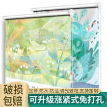 Simple small bay window perfor-free installation heat insulation and sun protection dormitory rental room roller blinds sunshade curtains curtain cloth shading cloth